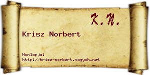 Krisz Norbert névjegykártya